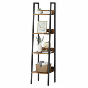 Vasagle Narrow 4 Tier Ladder Bookcase Shelf with Storage for Bedroom or Living Room 34x30x140cm VASAGLE