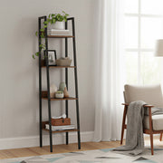 Vasagle Narrow 4 Tier Ladder Bookcase Shelf with Storage for Bedroom or Living Room 34x30x140cm VASAGLE