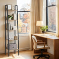 5 Tier Narrow Ladder Bookshelf for Small Spaces and Home Office Storage by Vasagle