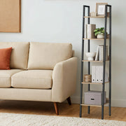 5 Tier Narrow Ladder Bookshelf for Small Spaces and Home Office Storage by Vasagle