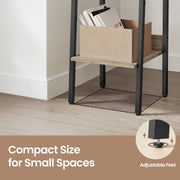 5 Tier Narrow Ladder Bookshelf for Small Spaces and Home Office Storage by Vasagle