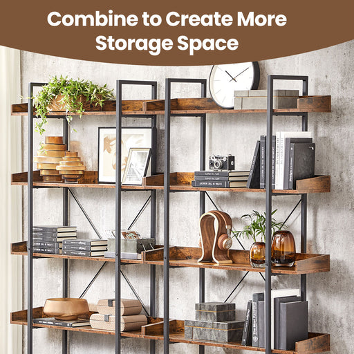5 Tier Bookcase with Spacious Storage Shelves for Home or Office Organisation by Vasagle