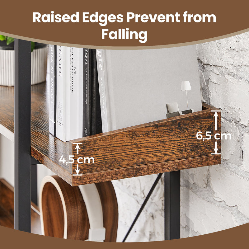 5 Tier Bookcase with Spacious Storage Shelves for Home or Office Organisation by Vasagle