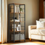 5 Tier Industrial Bookcase With Back Panels and Open Shelves for Home Office by Vasagle