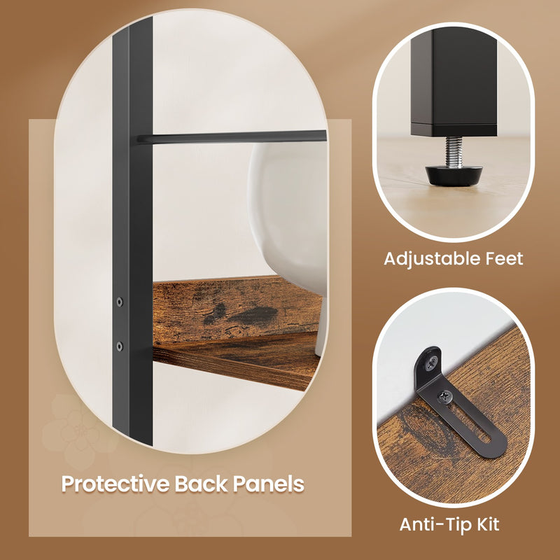 5 Tier Industrial Bookcase With Back Panels and Open Shelves for Home Office by Vasagle