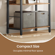 5 Tier Industrial Bookcase With Back Panels and Open Shelves for Home Office by Vasagle