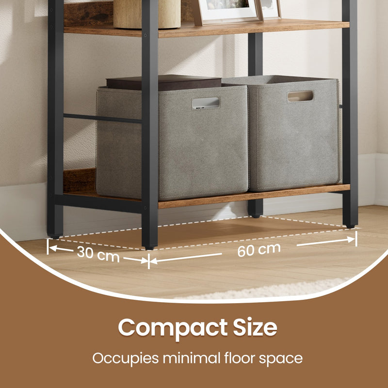 5 Tier Industrial Bookcase With Back Panels and Open Shelves for Home Office by Vasagle