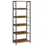6 Tier Rustic Brown Storage Shelf Bookcase for Living Room or Home Office by Vasagle VASAGLE