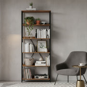 6 Tier Rustic Brown Storage Shelf Bookcase for Living Room or Home Office by Vasagle VASAGLE