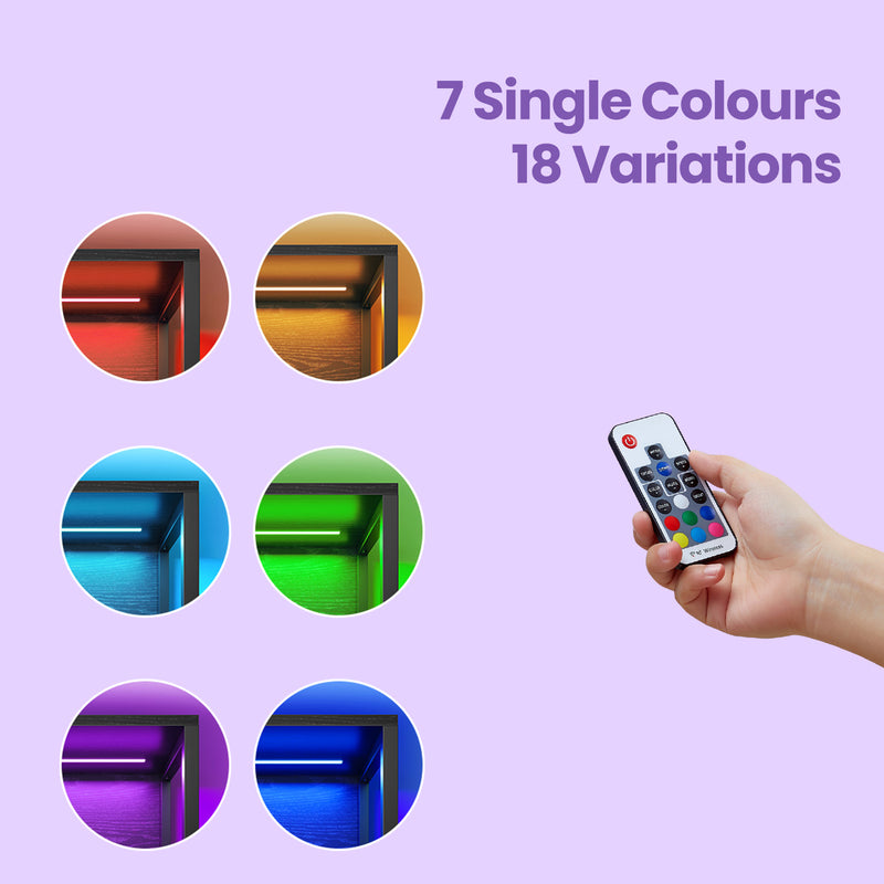 6 Tier Bookshelf with Dimmable LED Lights and Steel Frame for Modern Storage by Vasagle