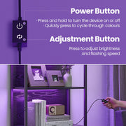 6 Tier Bookshelf with Dimmable LED Lights and Steel Frame for Modern Storage by Vasagle