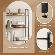 5 Tier Ladder Shelf Narrow Wooden Bookshelf for Home Office or Living Room by Vasagle