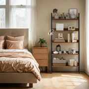 5 Tier Ladder Shelf Narrow Wooden Bookshelf for Home Office or Living Room by Vasagle