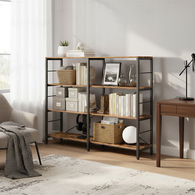 Industrial Style Bookcase with 4 Shelves for Living Room or Office Storage by Vasagle 120 x 30 x 109cm VASAGLE