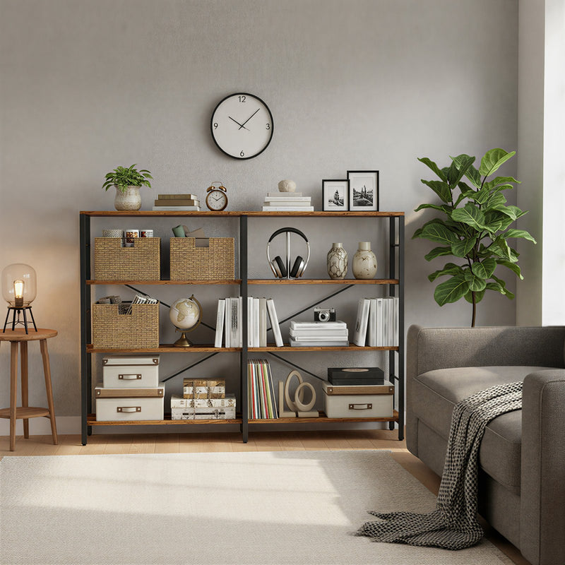 Industrial Style Bookcase with 4 Shelves for Living Room or Office Storage by Vasagle 120 x 30 x 109cm VASAGLE