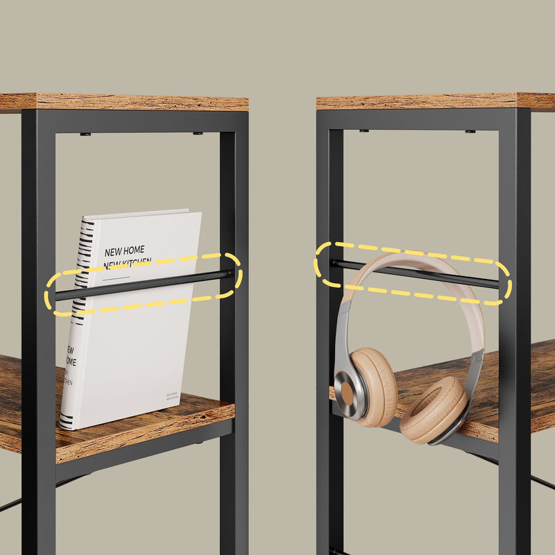 Industrial Style Bookcase with 4 Shelves for Living Room or Office Storage by Vasagle 120 x 30 x 109cm VASAGLE