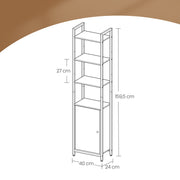 Tall 6 Tier Bookcase with Door and Adjustable Shelves for Home Office Storage by Vasagle