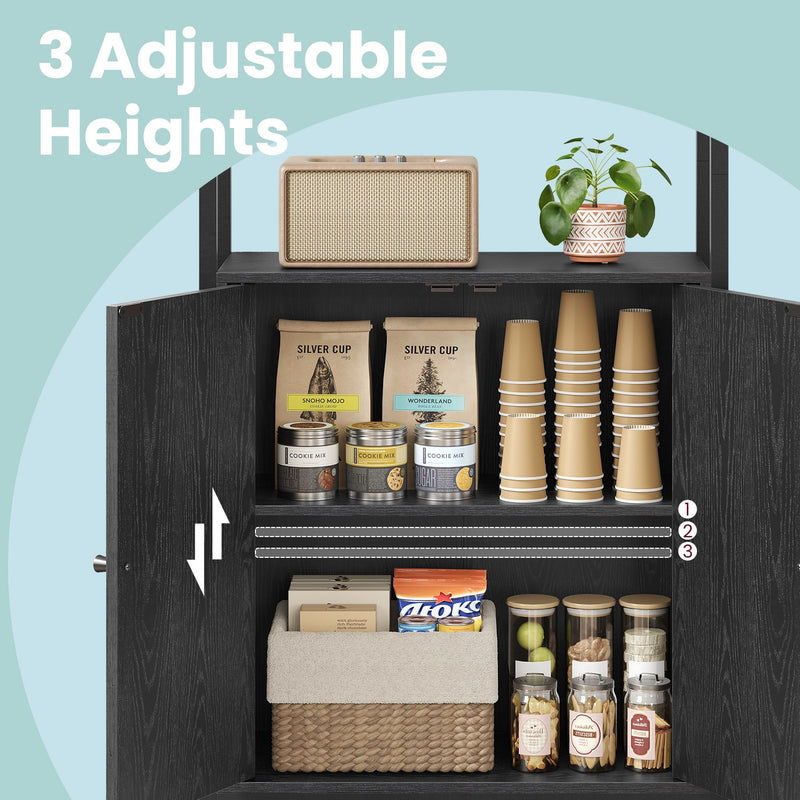 Tall 6 Tier Bookcase with Storage Cabinet and Sturdy Metal Frame by Vasagle