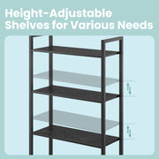 Tall 6 Tier Bookcase with Storage Cabinet and Sturdy Metal Frame by Vasagle