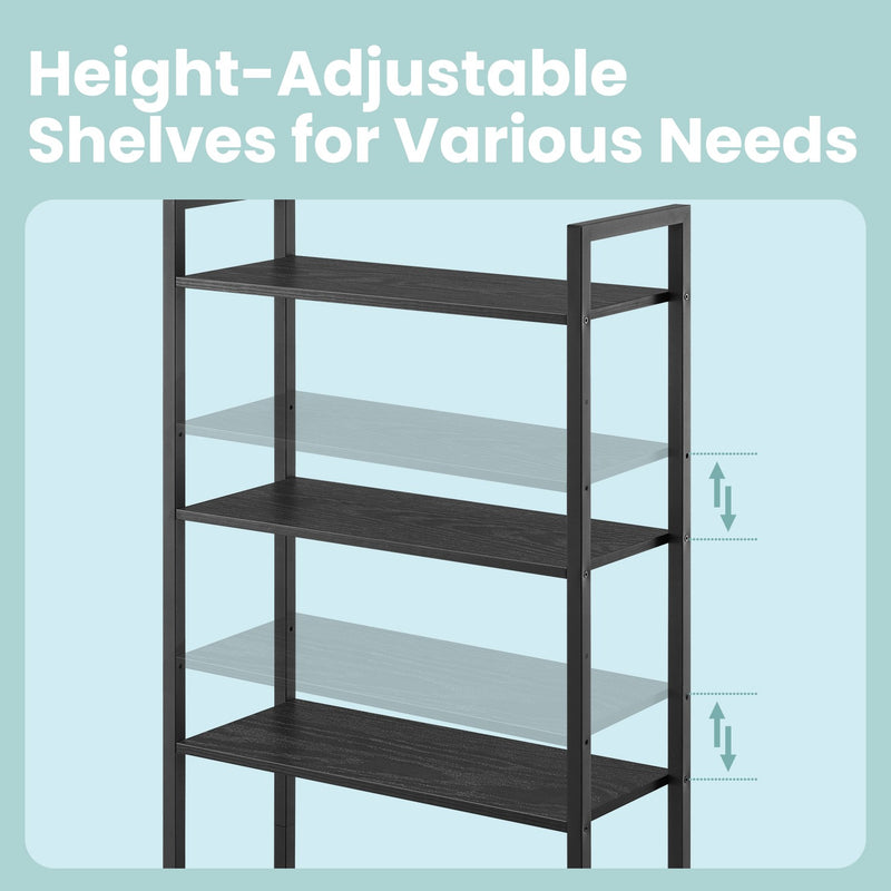 Tall 6 Tier Bookcase with Storage Cabinet and Sturdy Metal Frame by Vasagle