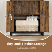 Tall 6 Tier Bookshelf with Cabinet Storage and Sturdy Metal Frame for Home Office by Vasagle