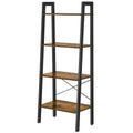 Compact Industrial Ladder Bookcase 4 Tier Steel Frame Durable Storage Display Shelf by Vasagle VASAGLE