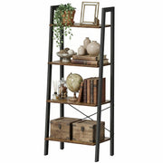 Compact Industrial Ladder Bookcase 4 Tier Steel Frame Durable Storage Display Shelf by Vasagle VASAGLE