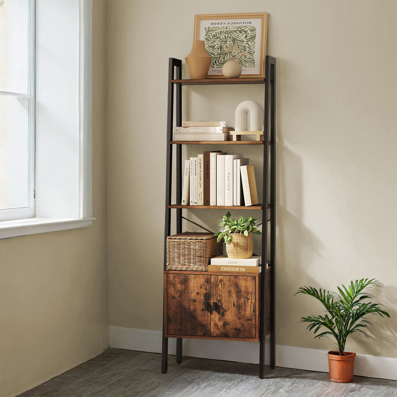Ladder Shelf Bookcase with Storage Cabinet for Living Room or Office by Vasagle