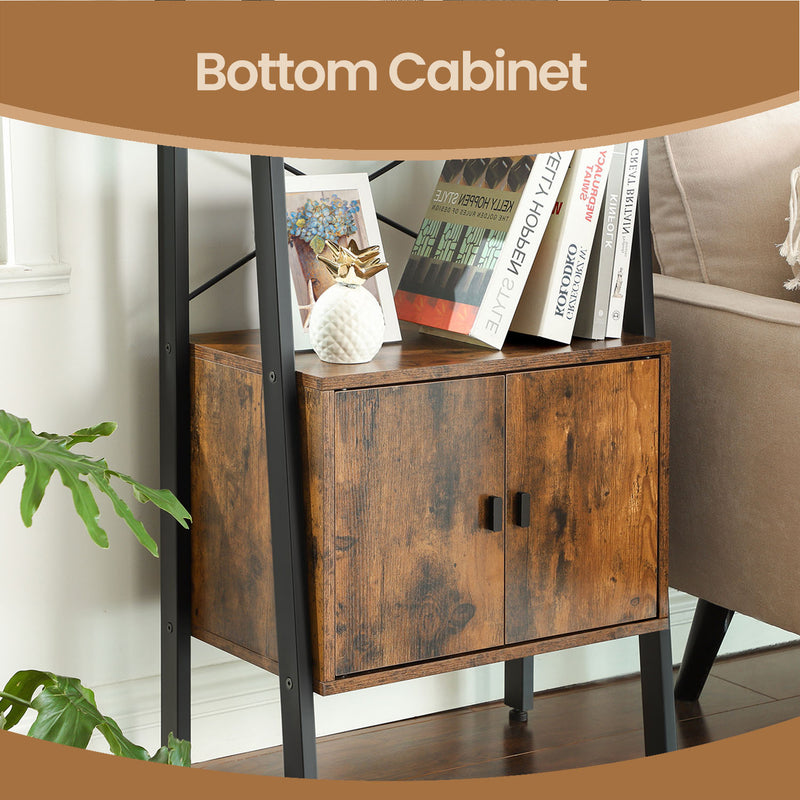 Ladder Shelf Bookcase with Storage Cabinet for Living Room or Office by Vasagle