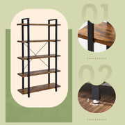 5 Tier Wooden Bookshelf Freestanding Storage Rack for Home or Office by Vasagle