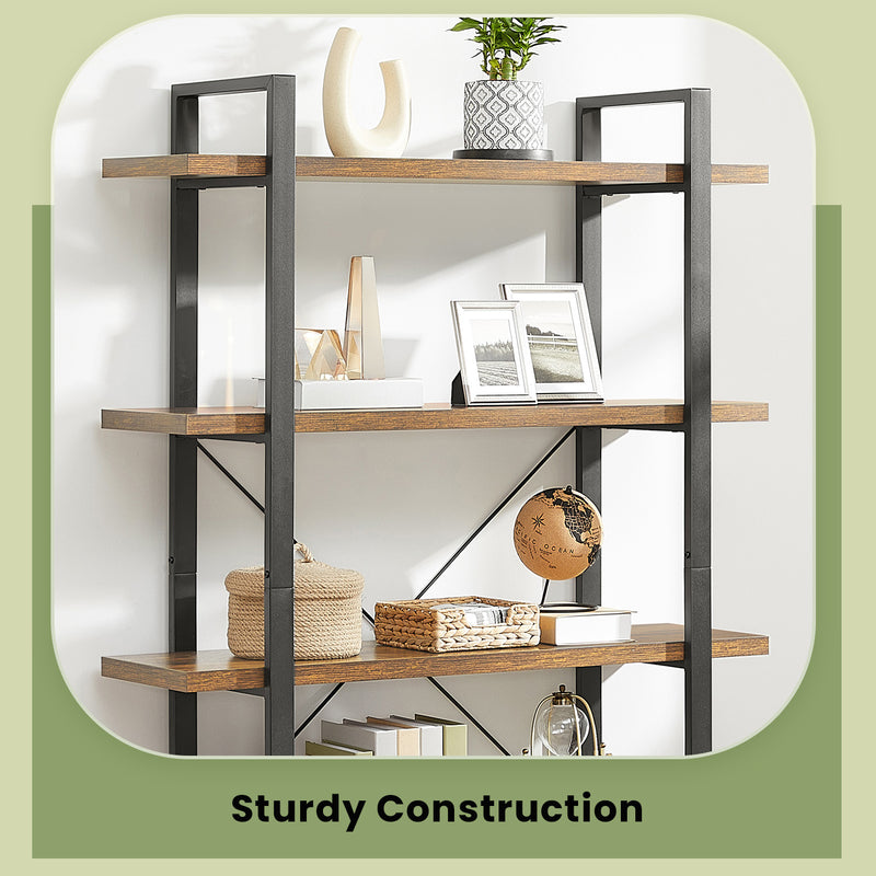 5 Tier Wooden Bookshelf Freestanding Storage Rack for Home or Office by Vasagle