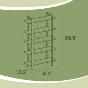 5 Tier Wooden Bookshelf Freestanding Storage Rack for Home or Office by Vasagle