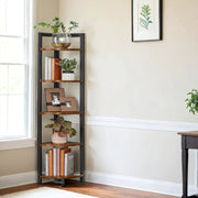 5 Tier Corner Bookcase and Plant Stand for Living Room or Bedroom Storage by Vasagle