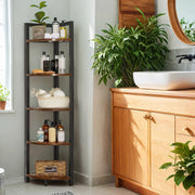 5 Tier Corner Bookcase and Plant Stand for Living Room or Bedroom Storage by Vasagle