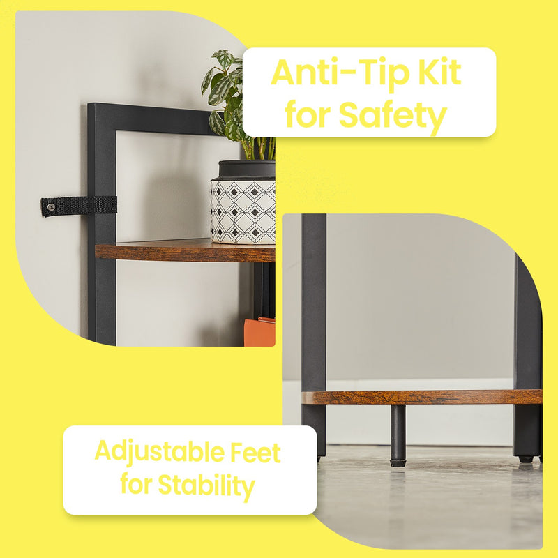 5 Tier Corner Bookcase and Plant Stand for Living Room or Bedroom Storage by Vasagle