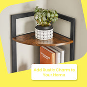 5 Tier Corner Bookcase and Plant Stand for Living Room or Bedroom Storage by Vasagle