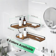 L Shaped Floating Corner Wall Shelves Set of 2 Space Saving Storage Solution by Vasagle