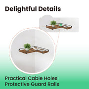 L Shaped Floating Corner Wall Shelves Set of 2 Space Saving Storage Solution by Vasagle