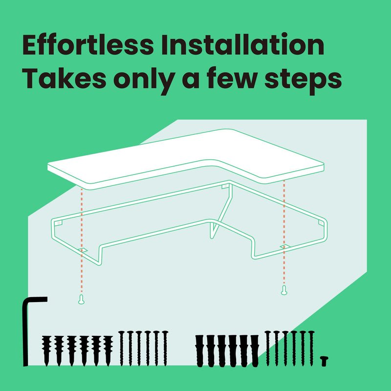 L Shaped Floating Corner Wall Shelves Set of 2 Space Saving Storage Solution by Vasagle