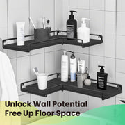 L Shaped Floating Corner Shelves Set of 2 Space Saving Wall Mounted Storage by Vasagle