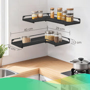L Shaped Floating Corner Shelves Set of 2 Space Saving Wall Mounted Storage by Vasagle