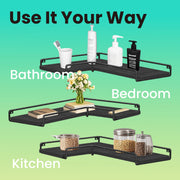 L Shaped Floating Corner Shelves Set of 2 Space Saving Wall Mounted Storage by Vasagle