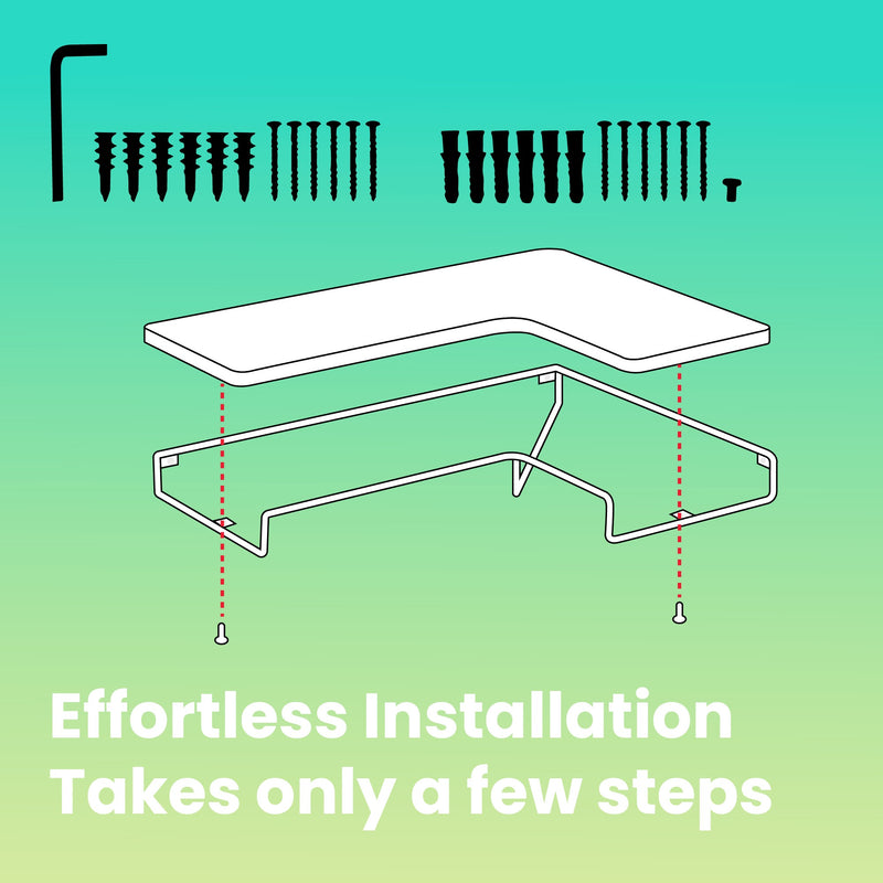 L Shaped Floating Corner Shelves Set of 2 Space Saving Wall Mounted Storage by Vasagle