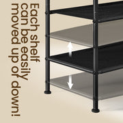 3 Tier Fabric Shoe Rack with Hooks Space Saving Shoe Storage Organiser by Songmics
