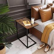 C Shaped Side Table Metal Frame Sofa Laptop Desk Space Saving Design by Vasagle