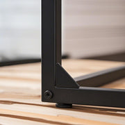 C Shaped Side Table Metal Frame Sofa Laptop Desk Space Saving Design by Vasagle