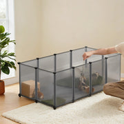 Modular Indoor Pet Playpen with Secure Floor Panel for Small Animals by Songmics