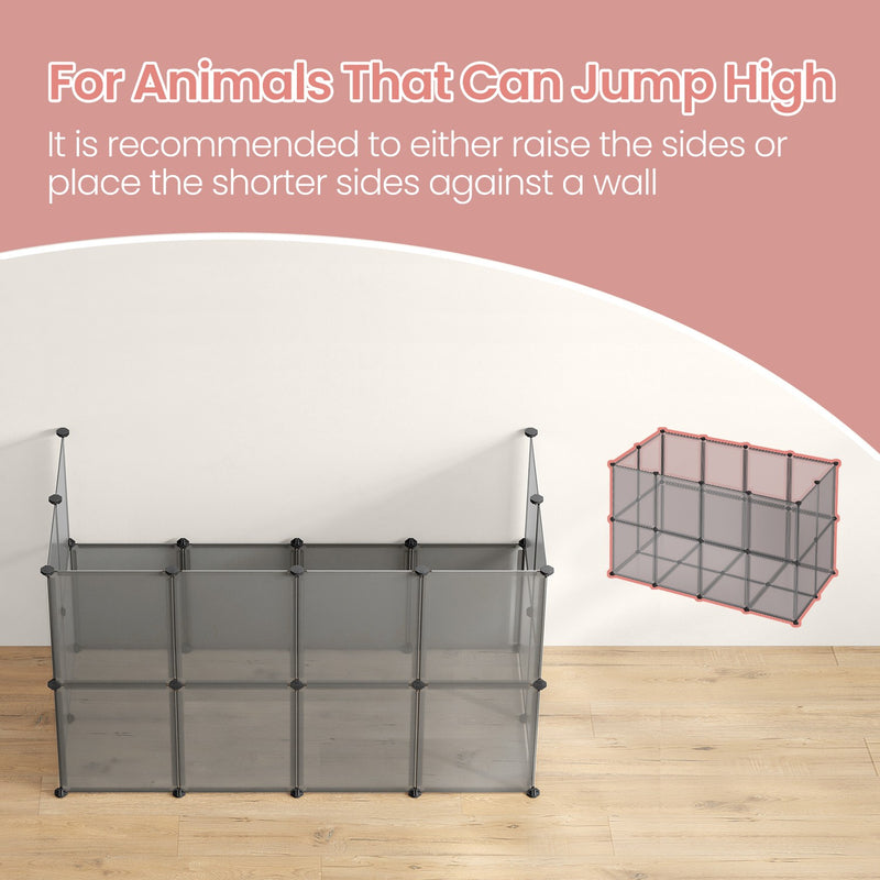 Modular Indoor Pet Playpen with Secure Floor Panel for Small Animals by Songmics