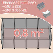 Modular Indoor Pet Playpen with Secure Floor Panel for Small Animals by Songmics