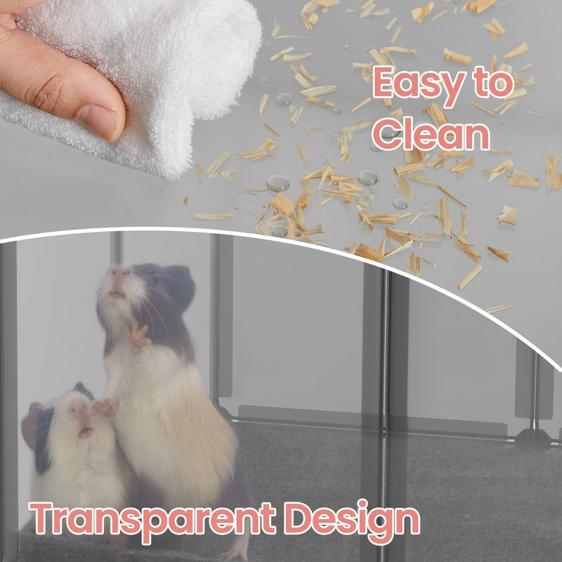 Modular Indoor Pet Playpen with Secure Floor Panel for Small Animals by Songmics